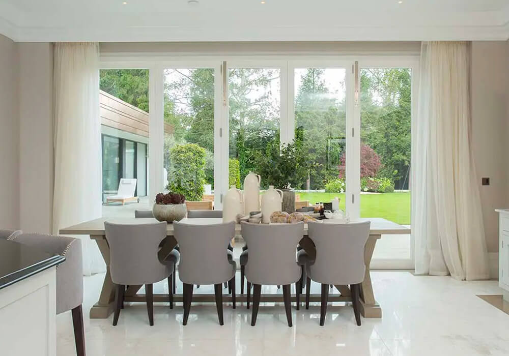Dining area with French doors to the garden