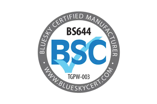 Bluesky Certified Manufacturer certificate