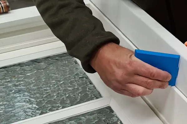 A window cill being installed