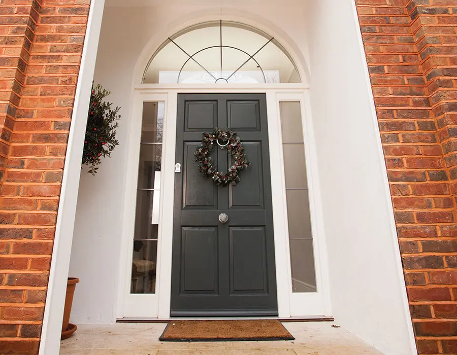 Black entrance door